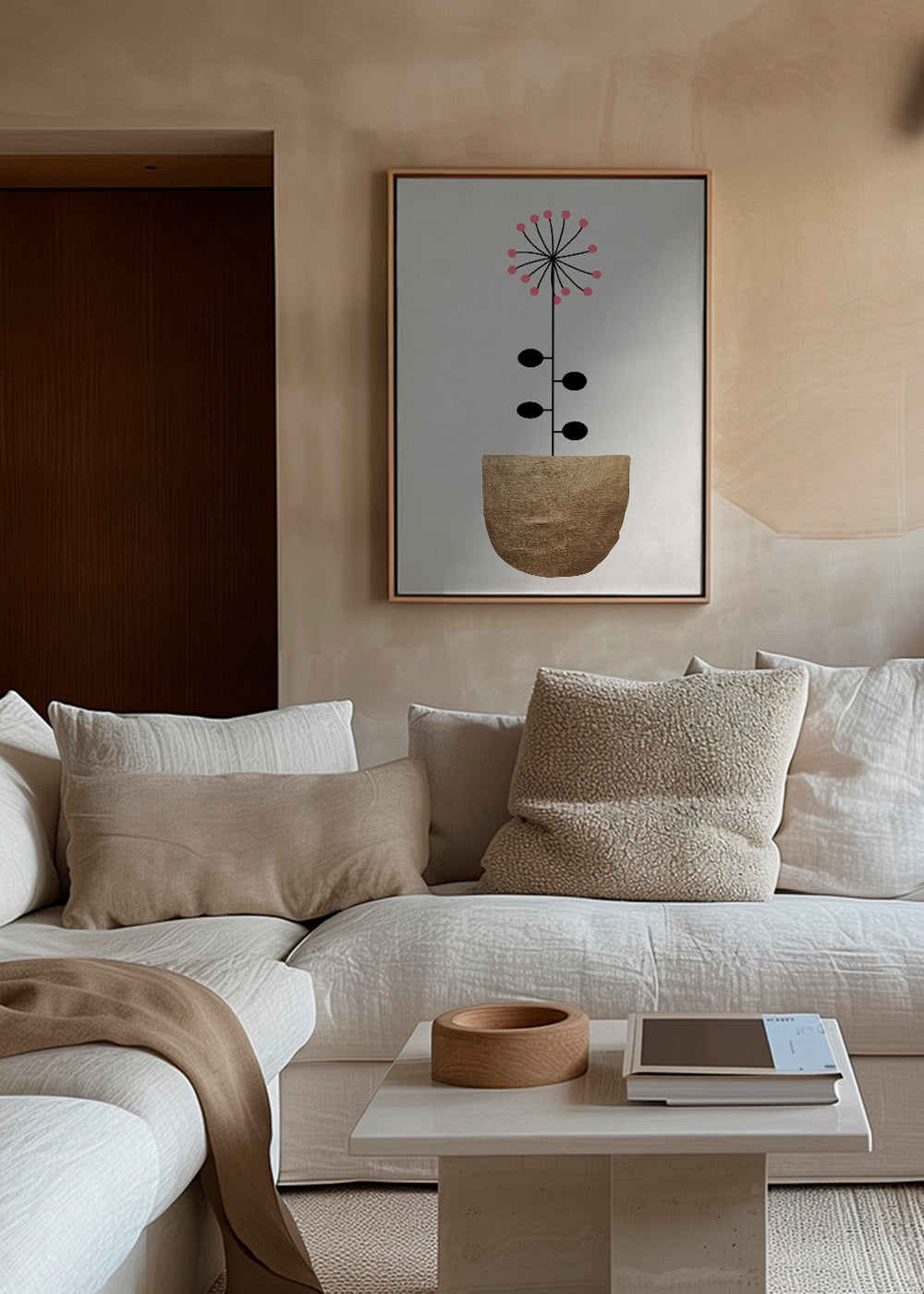 Gylden botanisk plakat minimal