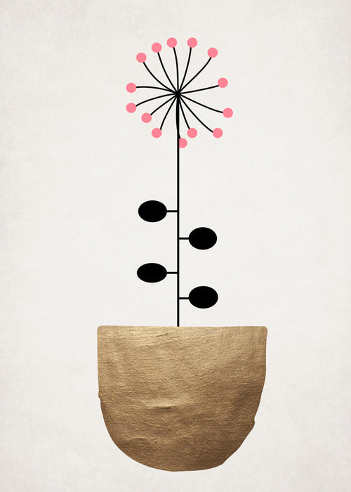 Gylden botanisk plakat minimal