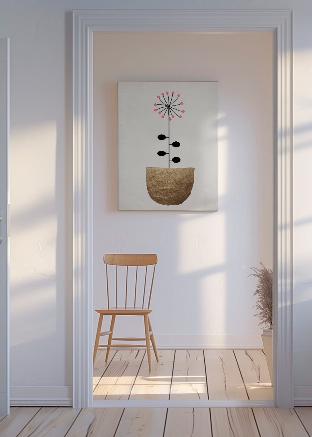 Gylden botanisk plakat minimal
