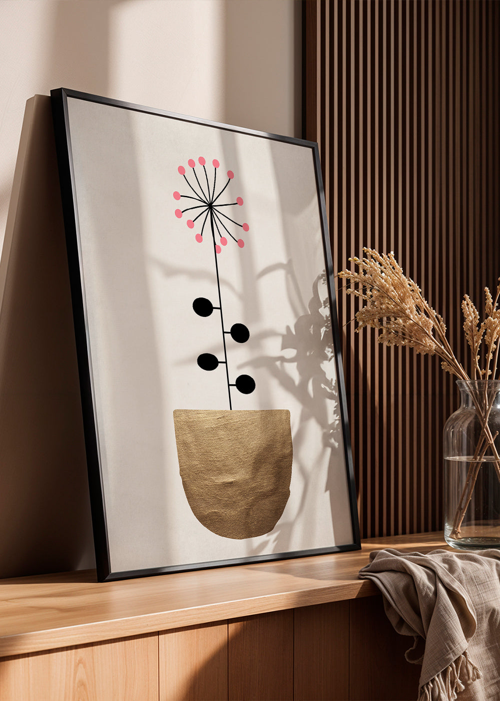 Gylden botanisk plakat minimal