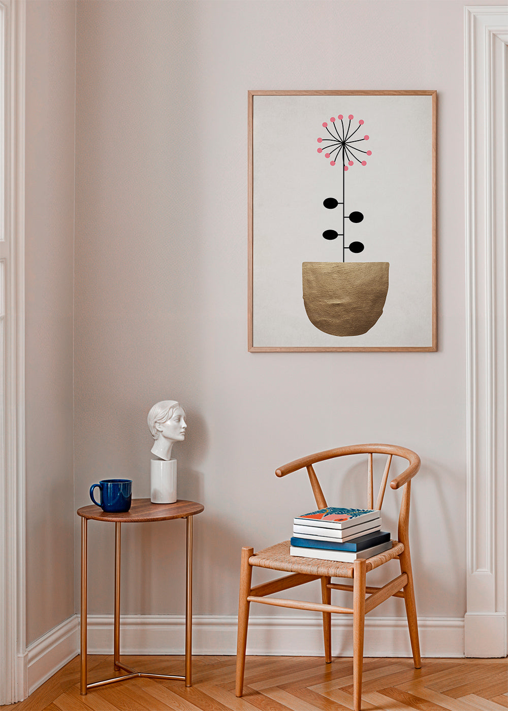 Gylden botanisk plakat minimal