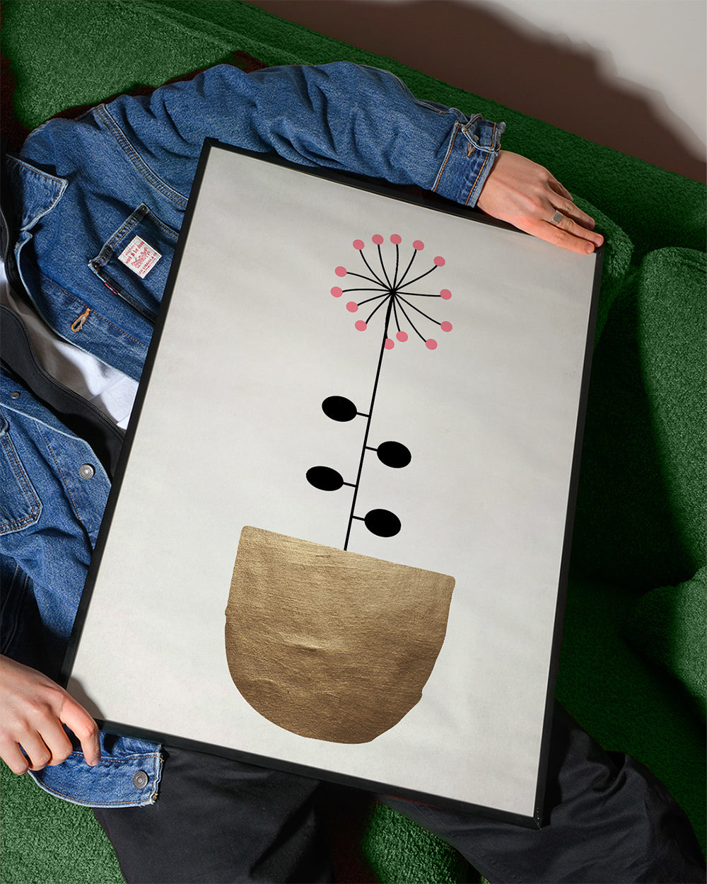 Gylden botanisk plakat minimal