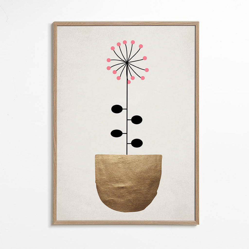 Gylden botanisk plakat minimal