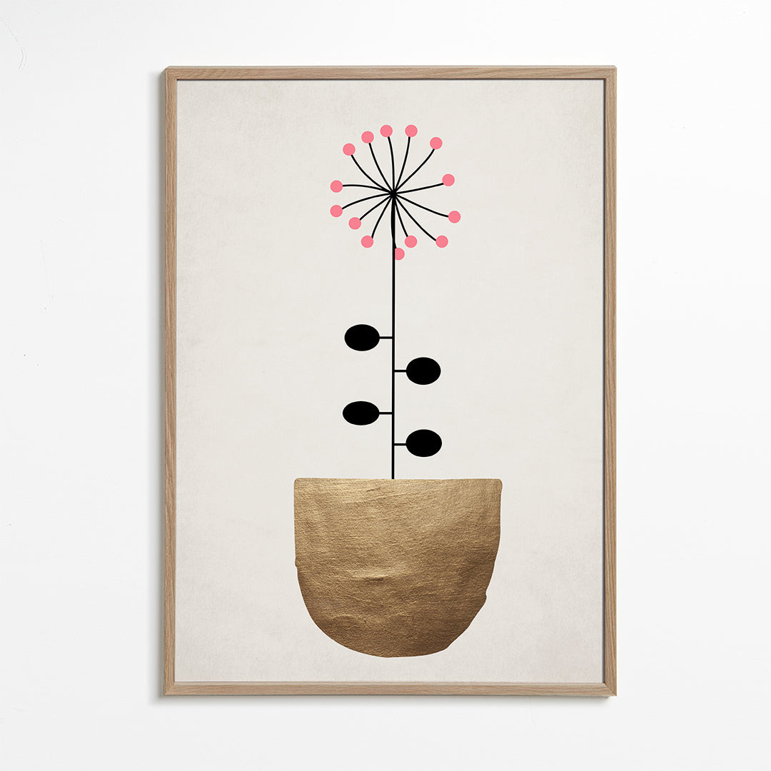 Gylden botanisk plakat minimal