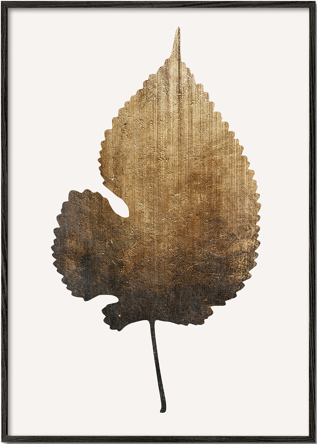 Botanisk plakat med tekstureret guldblad