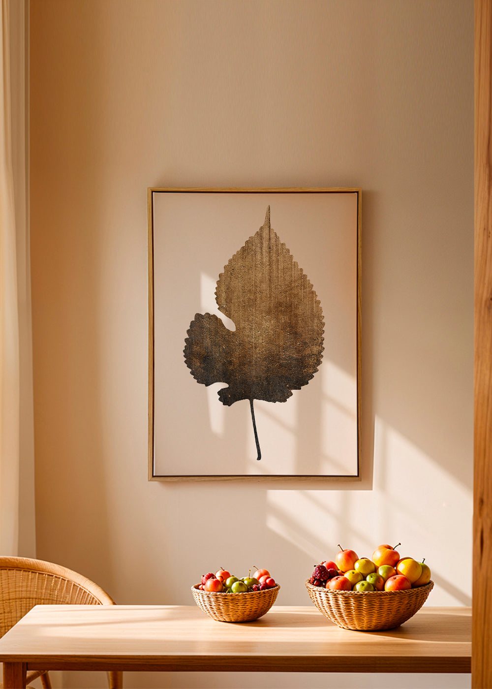 Botanisk plakat med tekstureret guldblad