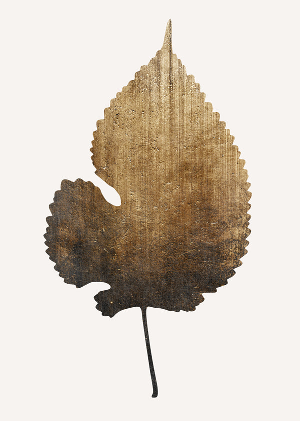 Botanisk plakat med tekstureret guldblad