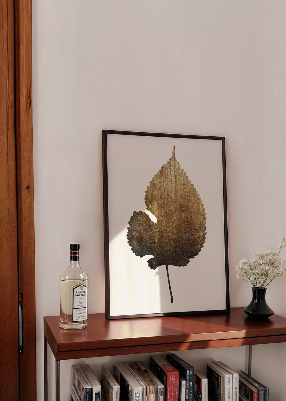 Botanisk plakat med tekstureret guldblad