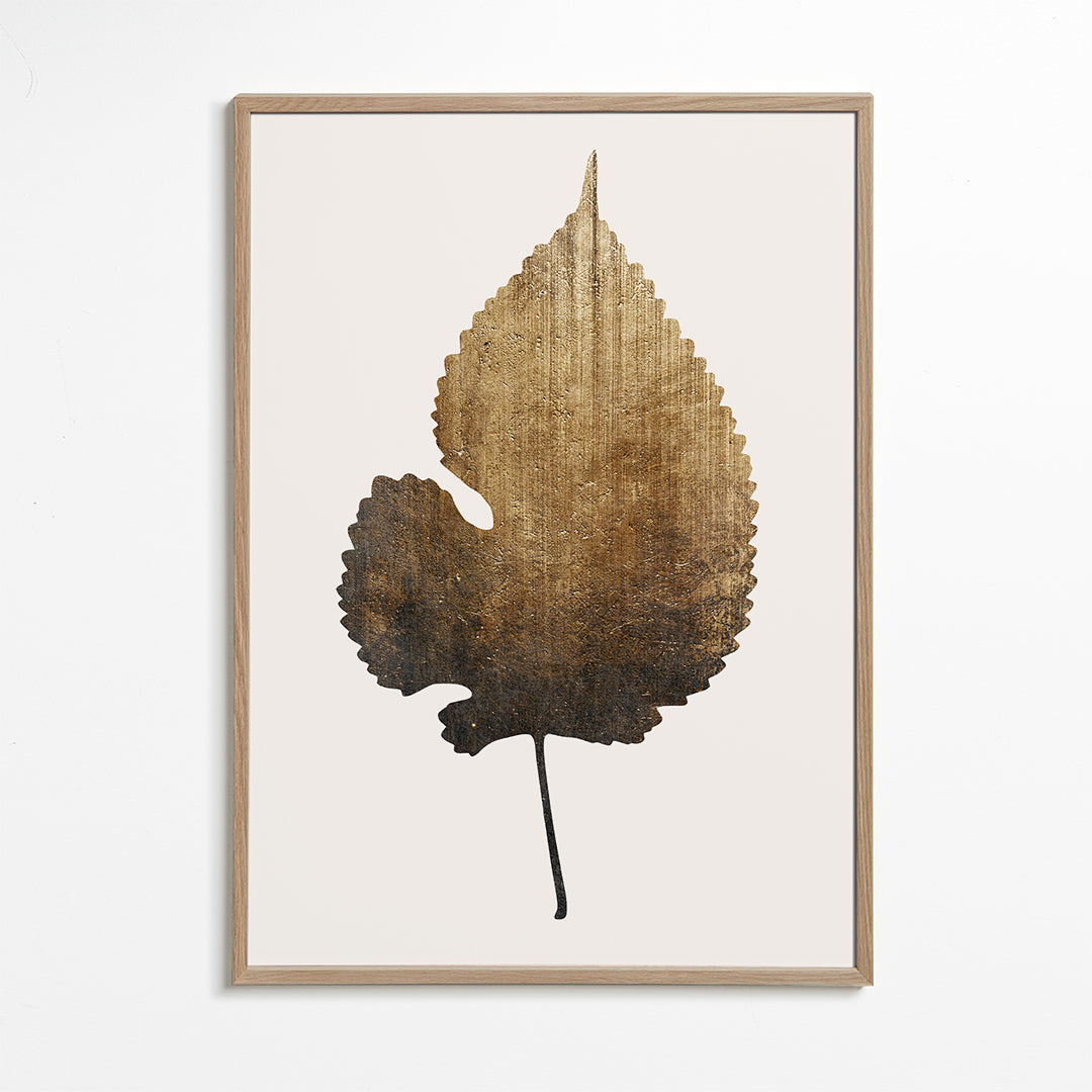 Botanisk plakat med tekstureret guldblad