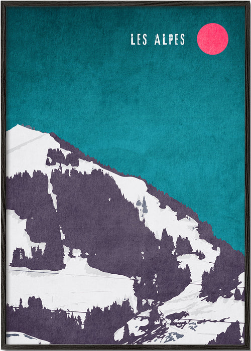 Landskab Les Alpes plakat