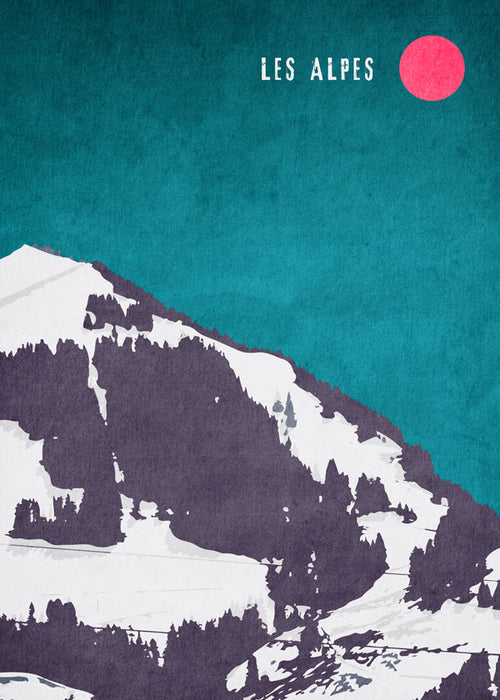 Landskab Les Alpes plakat