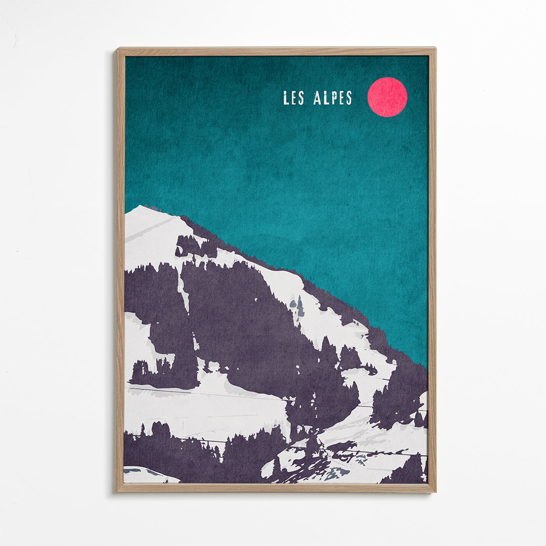 Landskab Les Alpes plakat