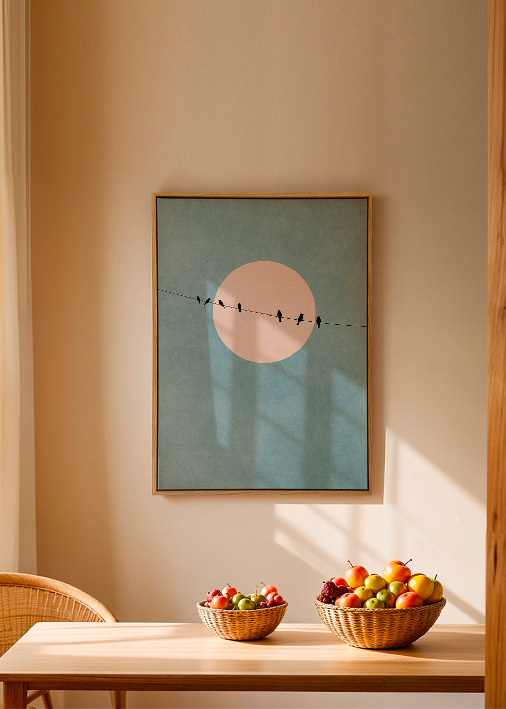 Illustration fugle på ledning