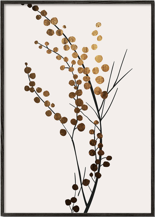Botanisk plakat med gyldne grene