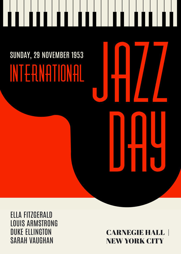 Vintage plakat Jazz Day typografisk