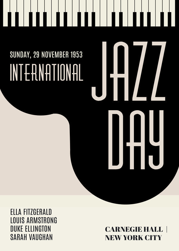 Vintage Jazz plakat med tangenter