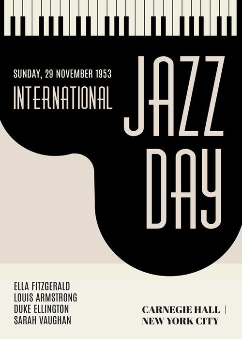 Vintage Jazz plakat med tangenter