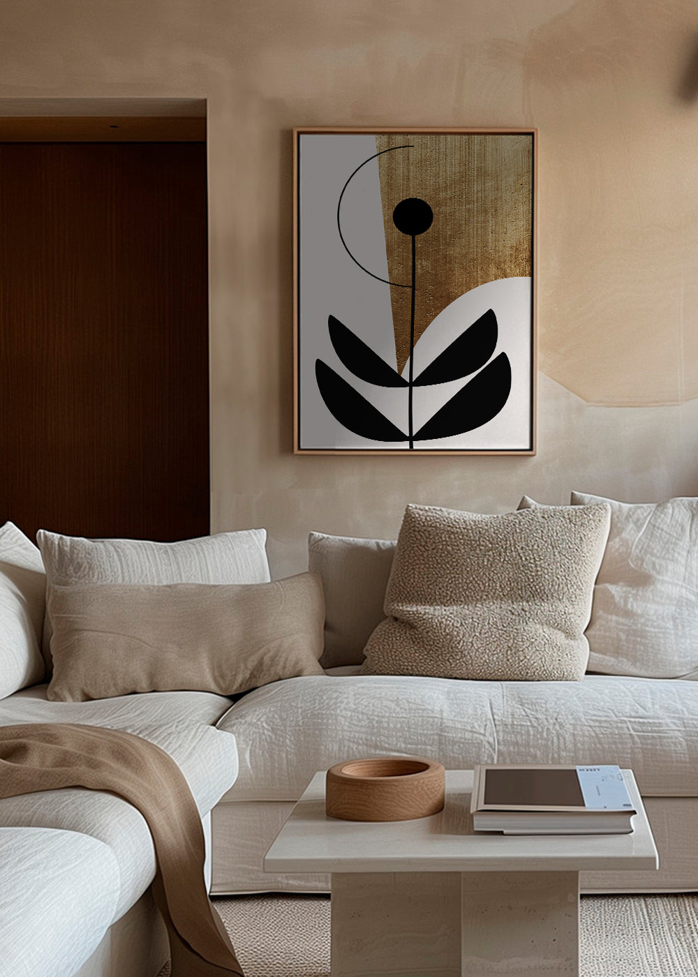 Botanisk plakat minimalistisk med guldtekstur