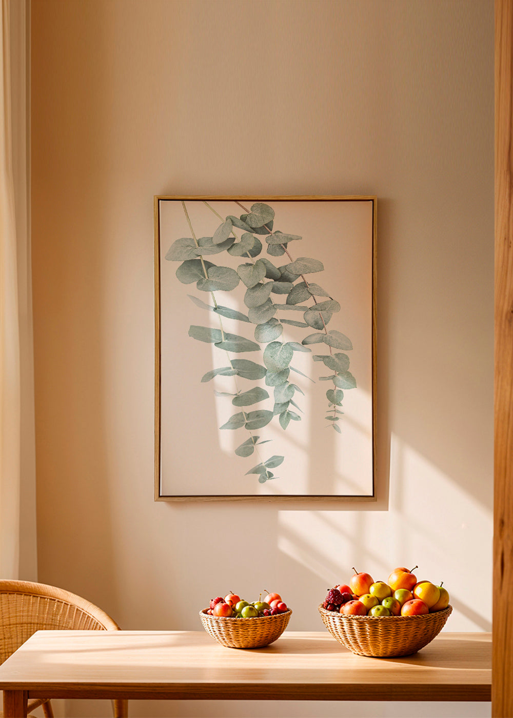 Botanisk plakat med hængende eukalyptus
