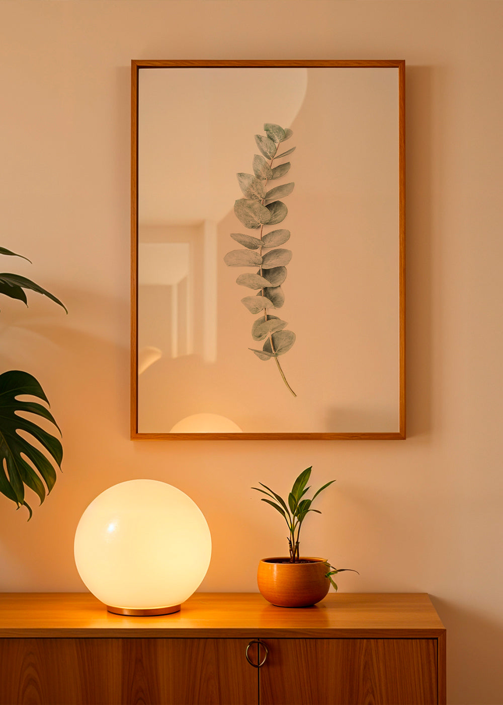 Botanisk plakat: minimalistisk eukalyptusgren