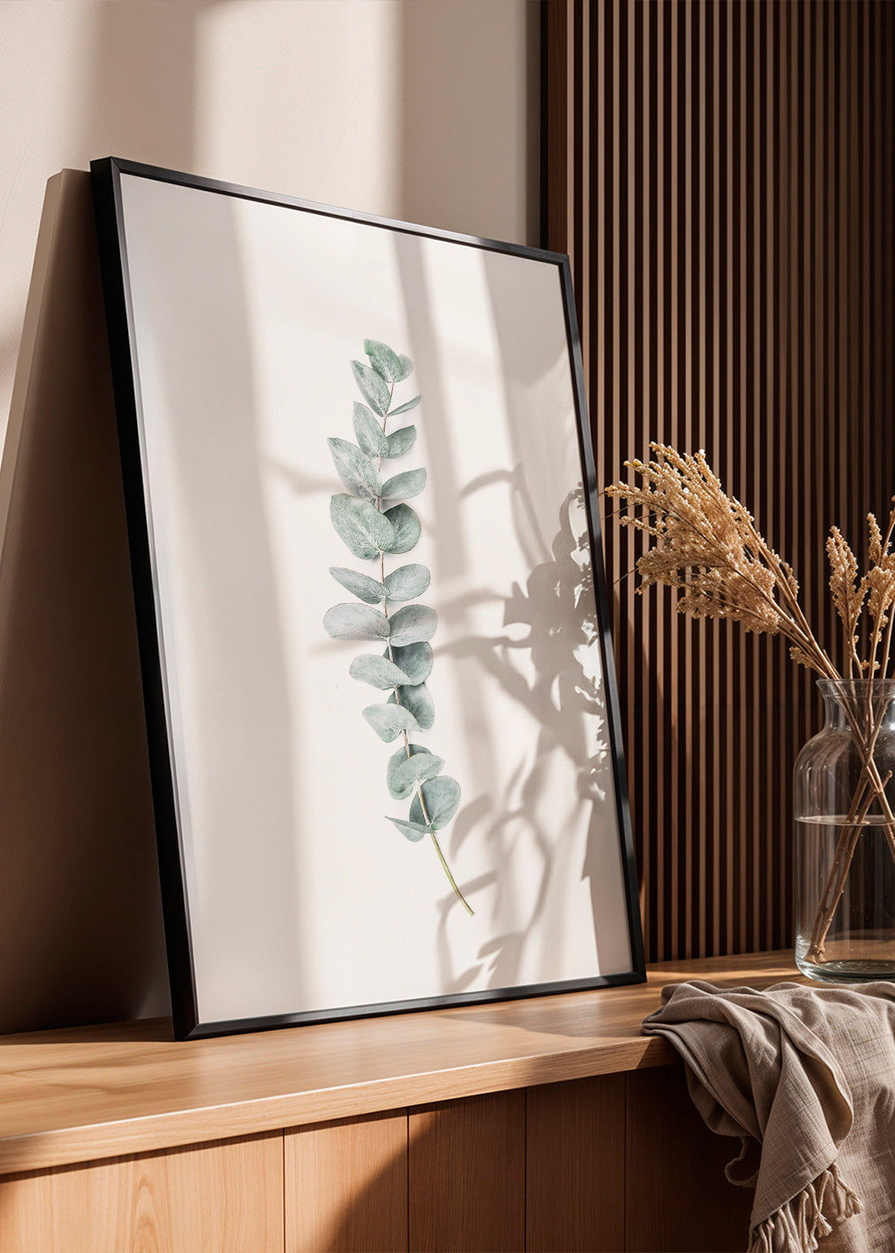 Botanisk plakat: minimalistisk eukalyptusgren