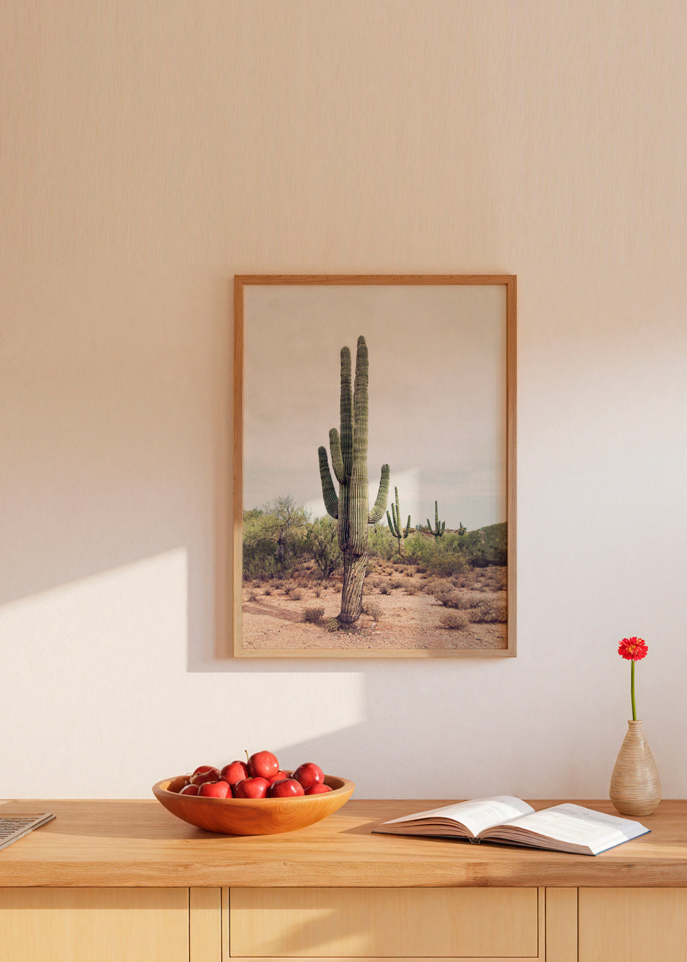Botanisk plakat: ørkenkaktus i lodret format
