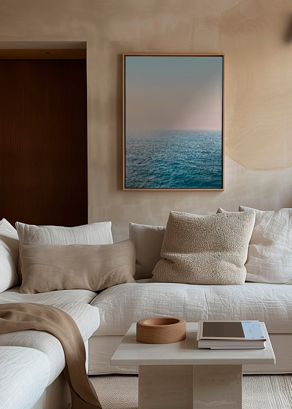 Landskabskunst: pastel havhorizon