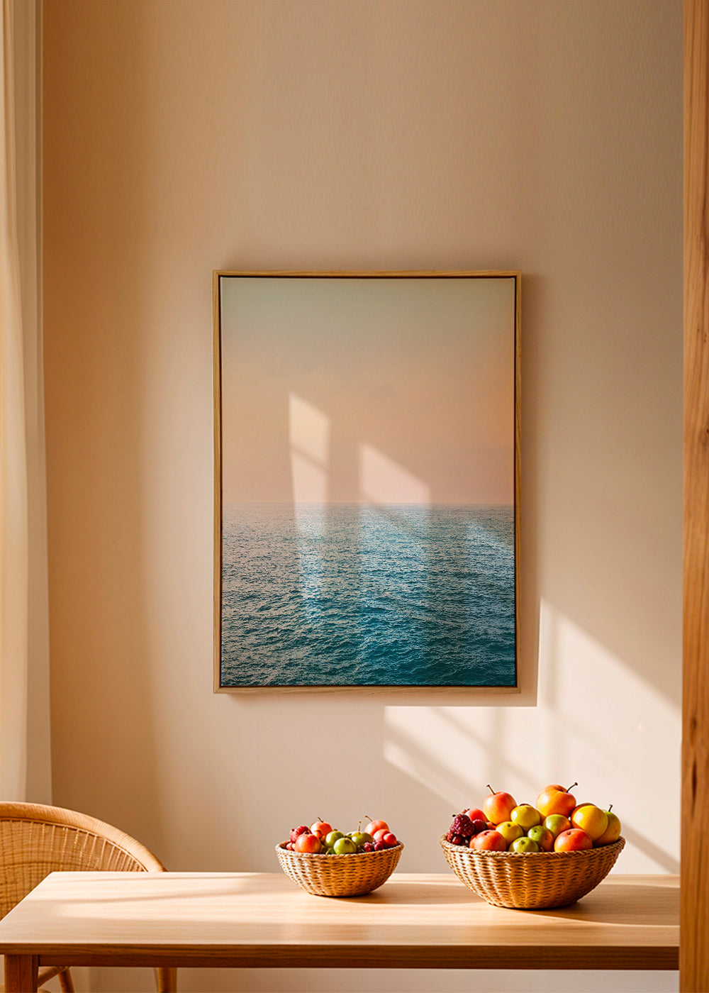 Landskabskunst: pastel havhorizon
