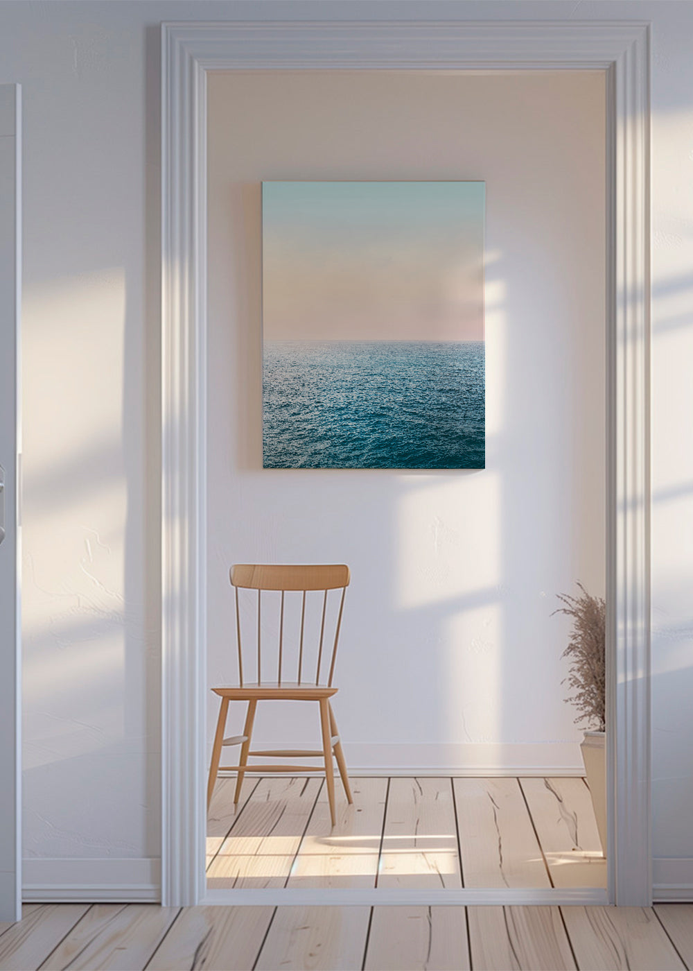 Landskabskunst: pastel havhorizon