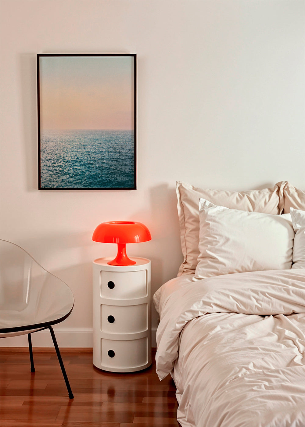 Landskabskunst: pastel havhorizon