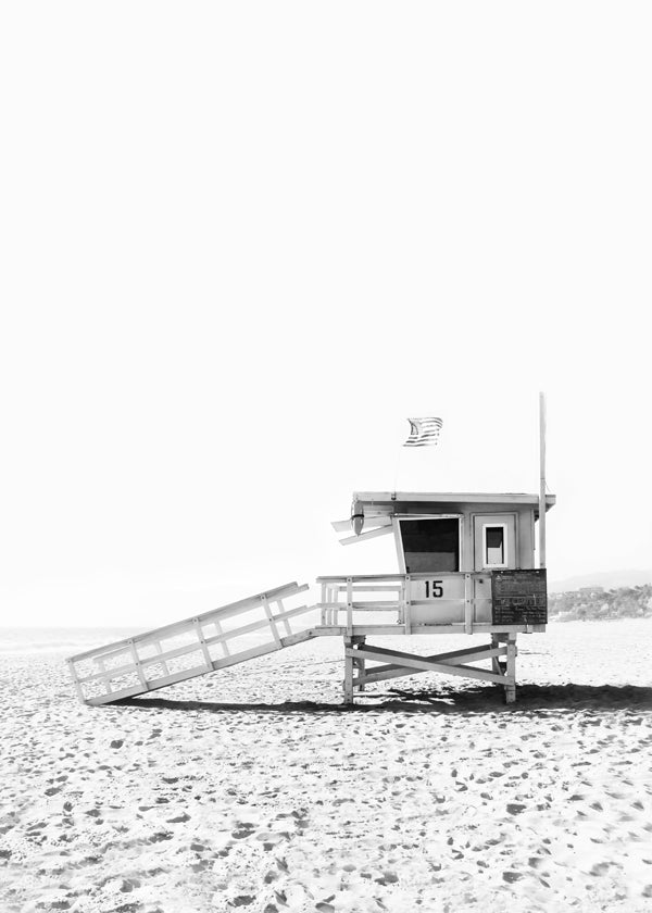 Sort-hvid strandhytte nr.15
