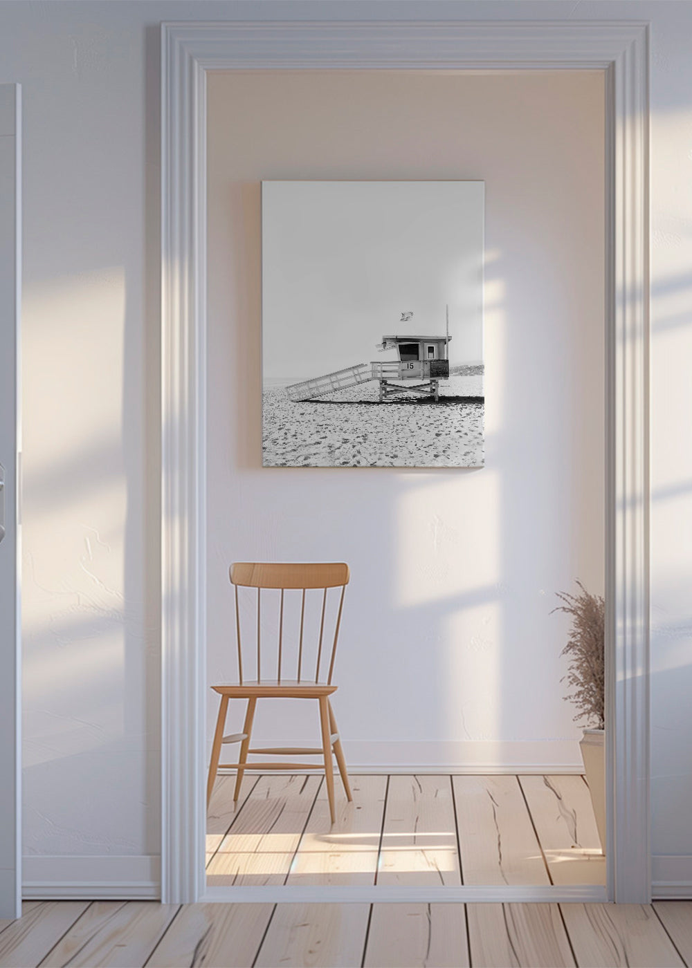 Sort-hvid strandhytte nr.15