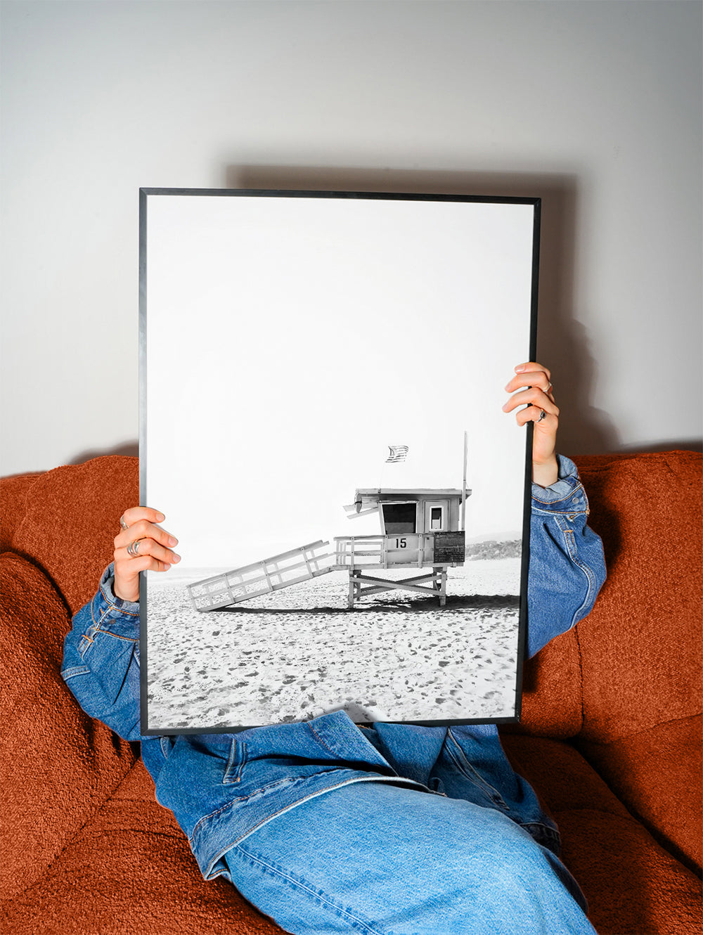 Sort-hvid strandhytte nr.15