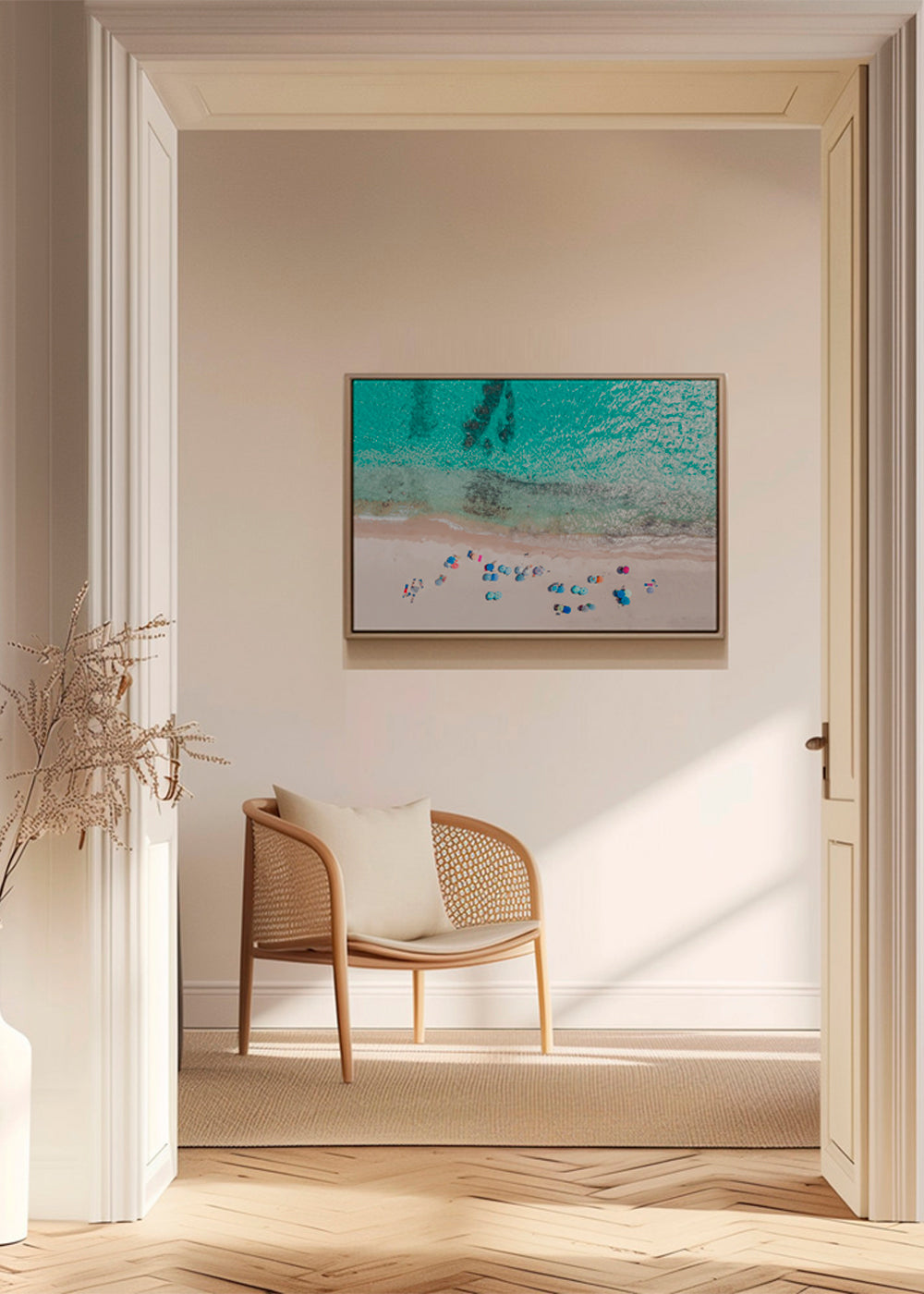 Landskabskunst: luftfoto af stranden