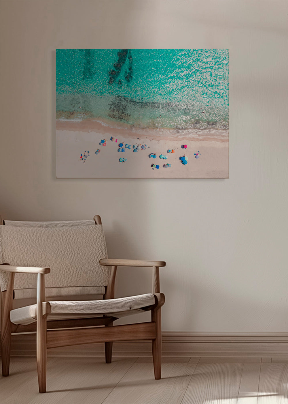 Landskabskunst: luftfoto af stranden