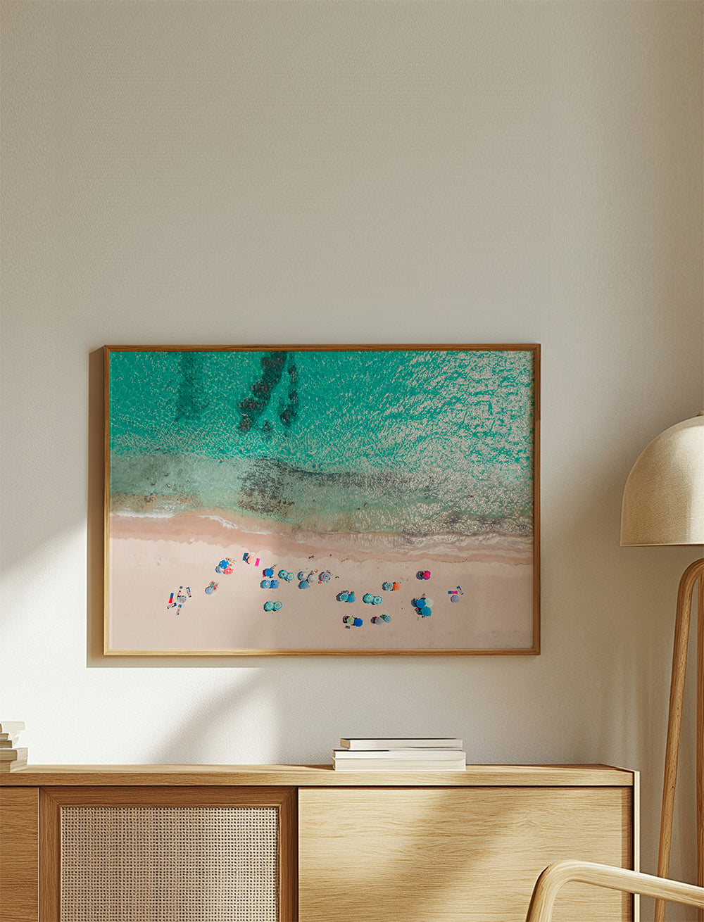 Landskabskunst: luftfoto af stranden