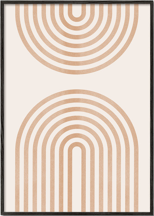 Geometrisk plakat med minimalistiske buer
