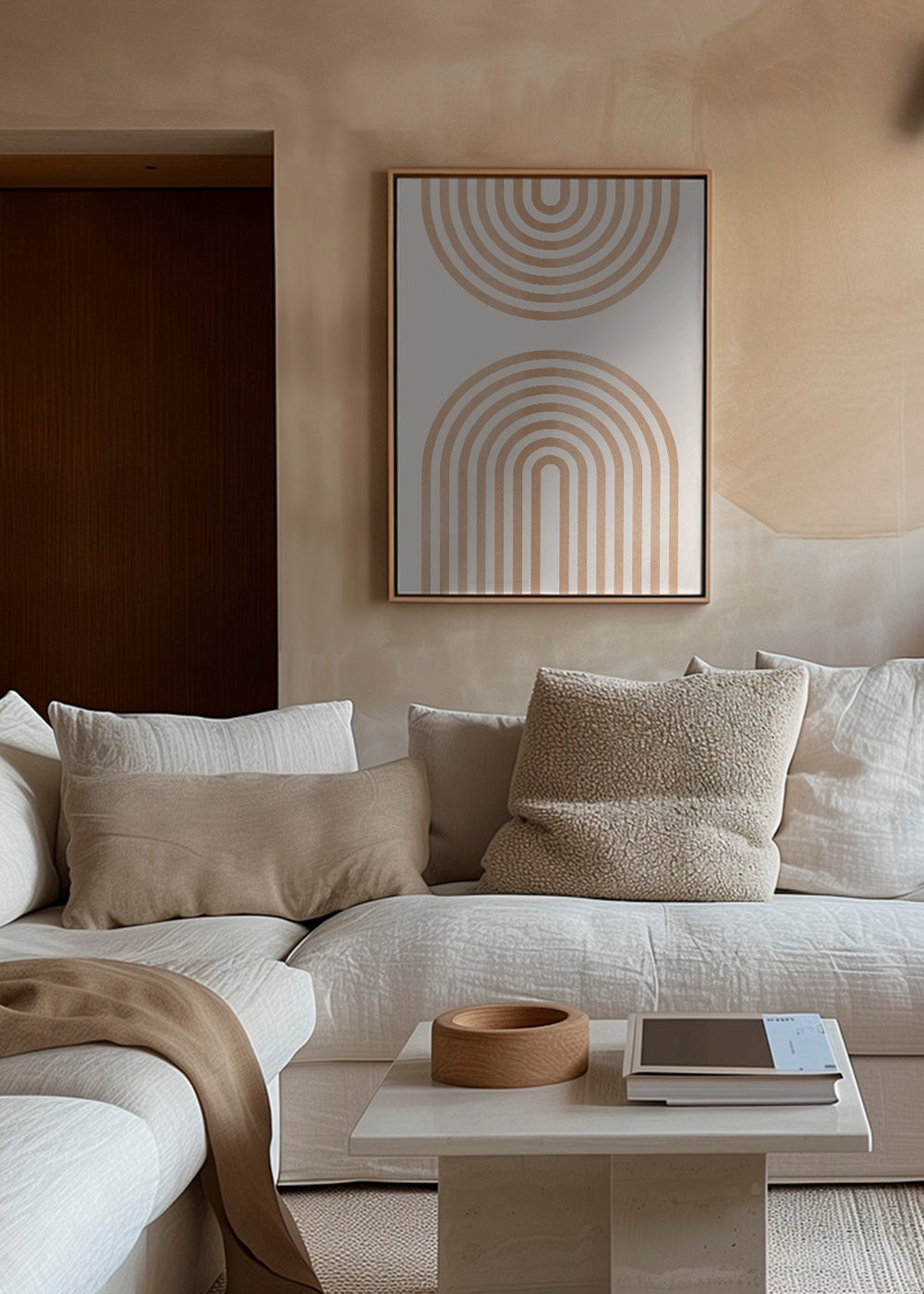 Geometrisk plakat med minimalistiske buer