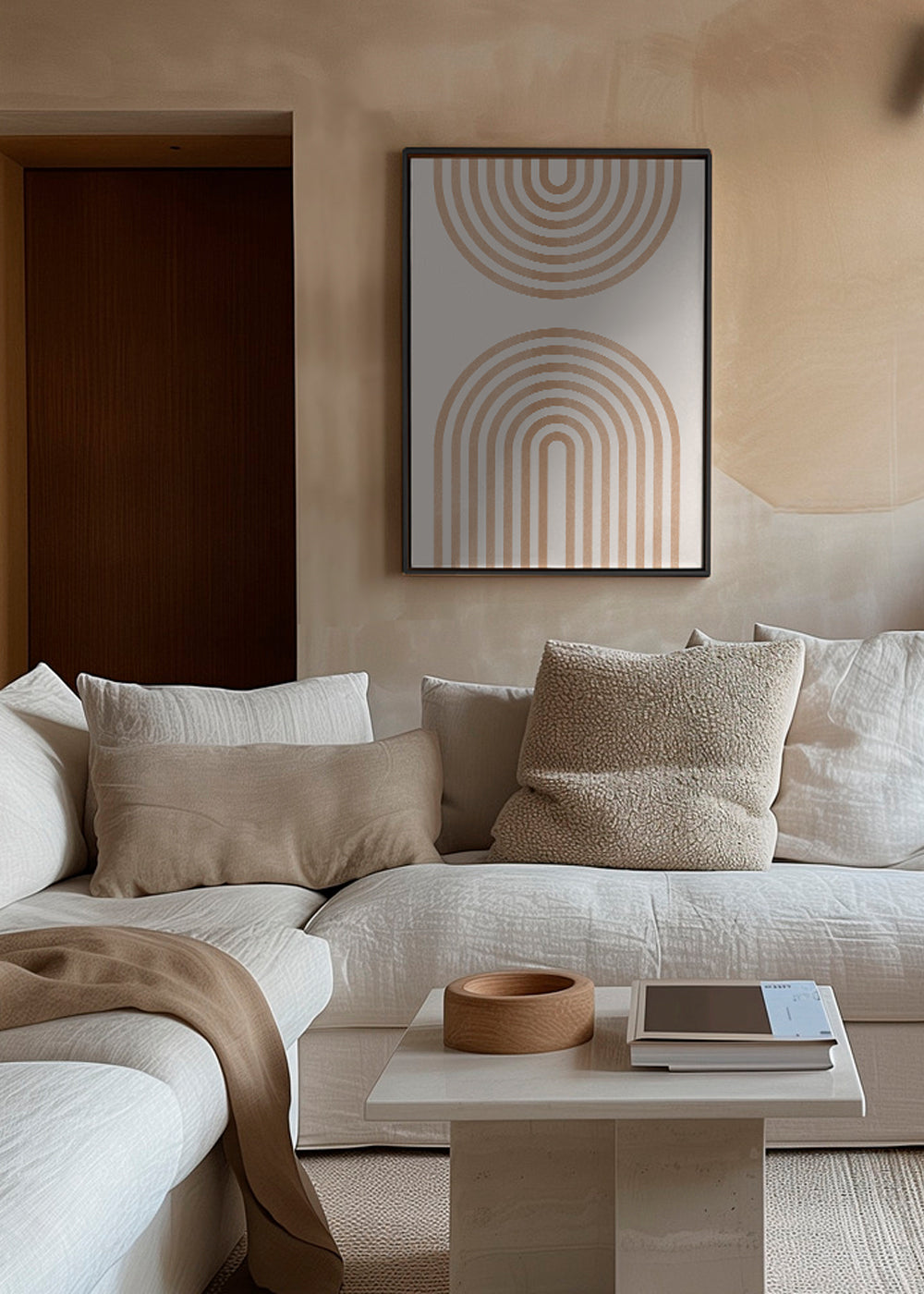 Geometrisk plakat med minimalistiske buer