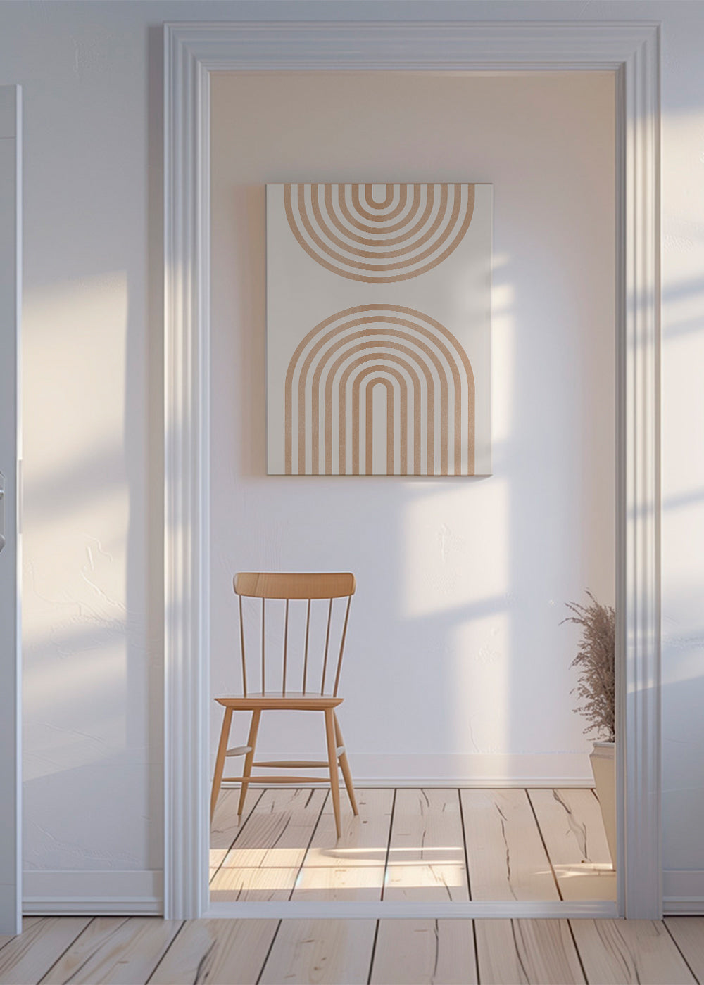 Geometrisk plakat med minimalistiske buer