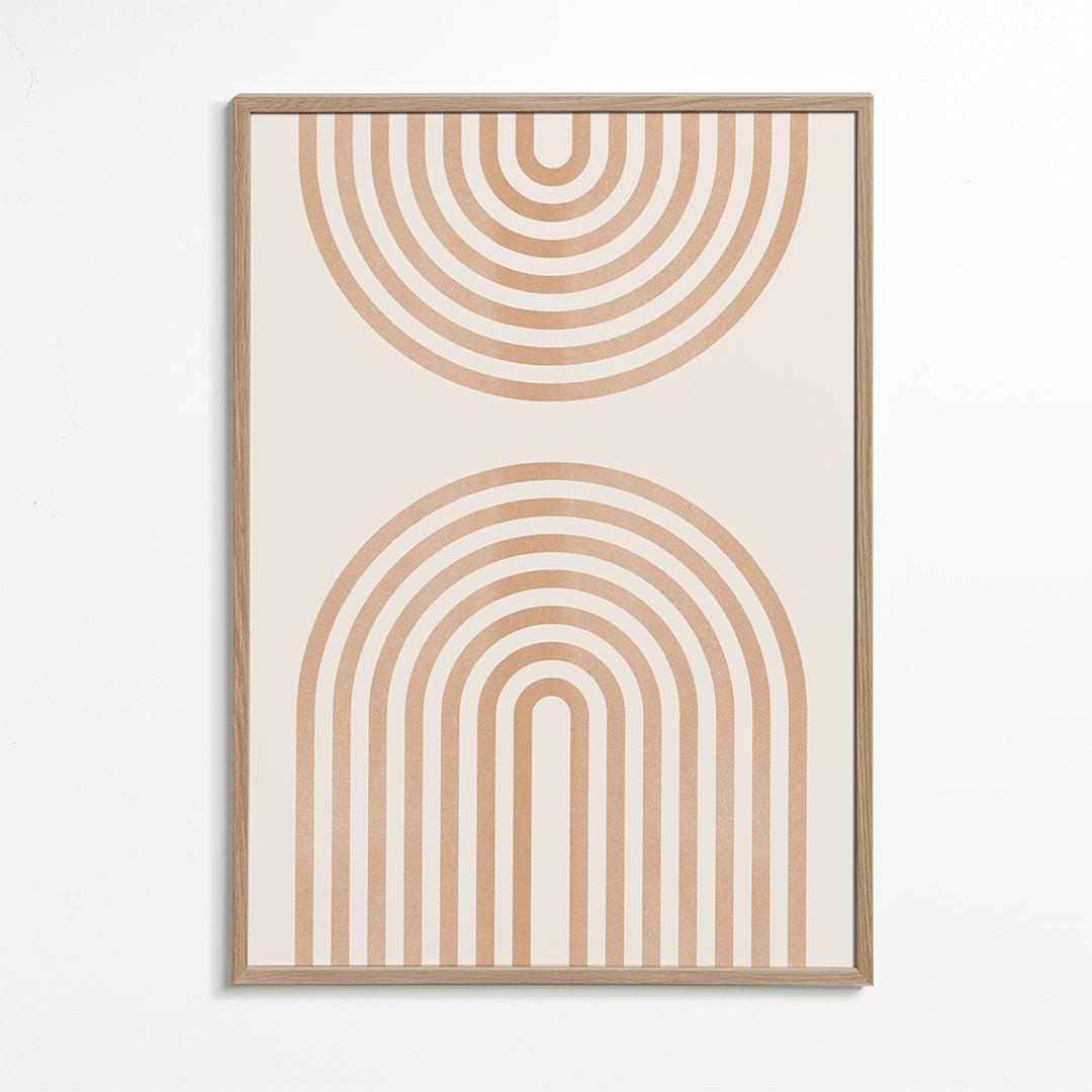 Geometrisk plakat med minimalistiske buer