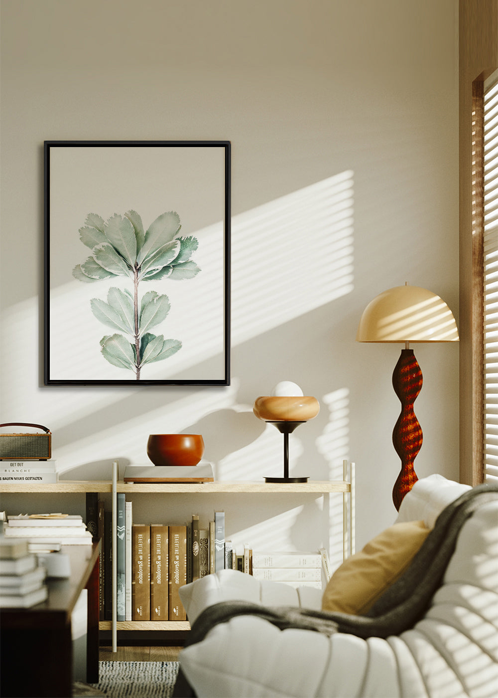 Botanisk plakat med isoleret kviste