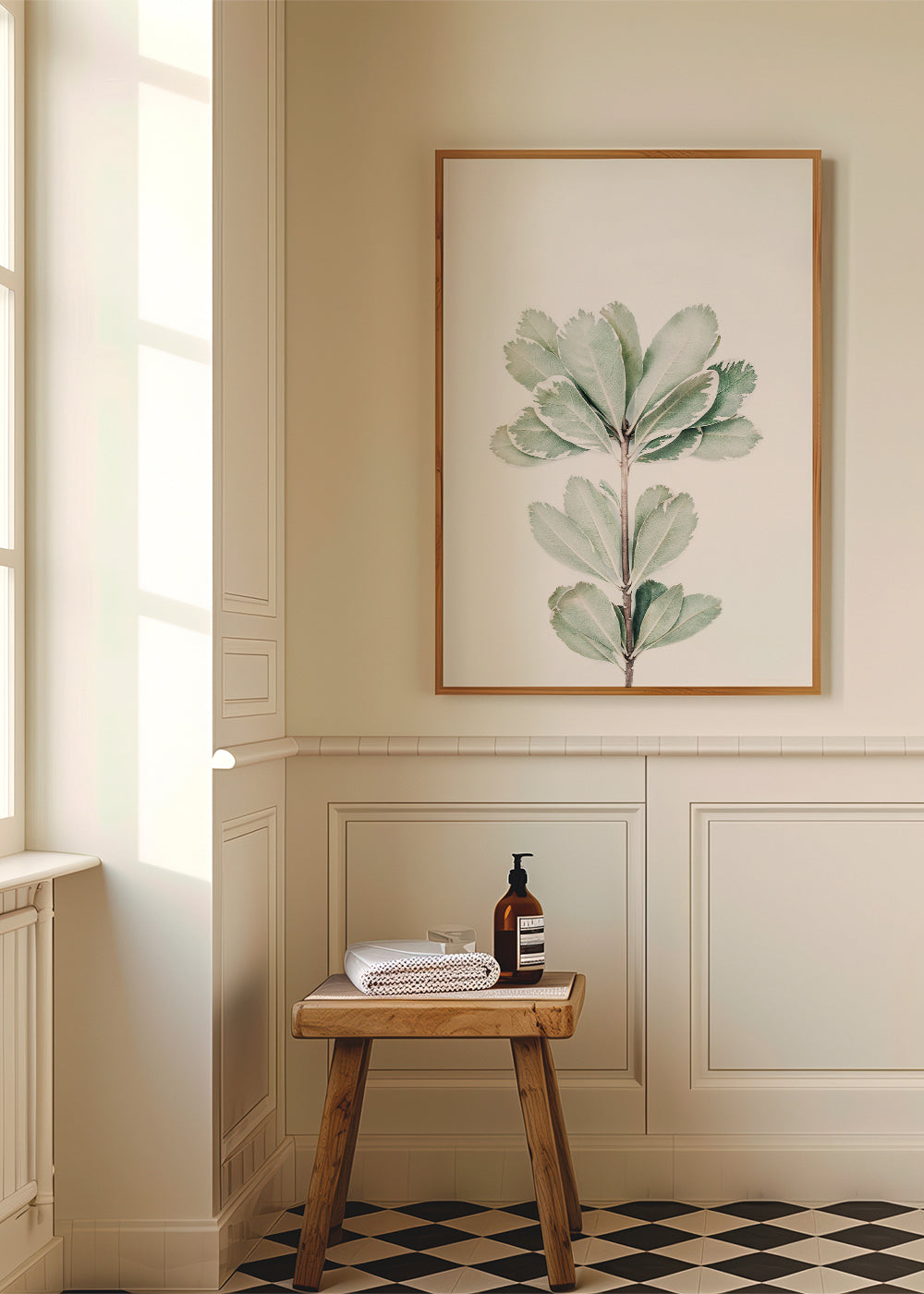 Botanisk plakat med isoleret kviste