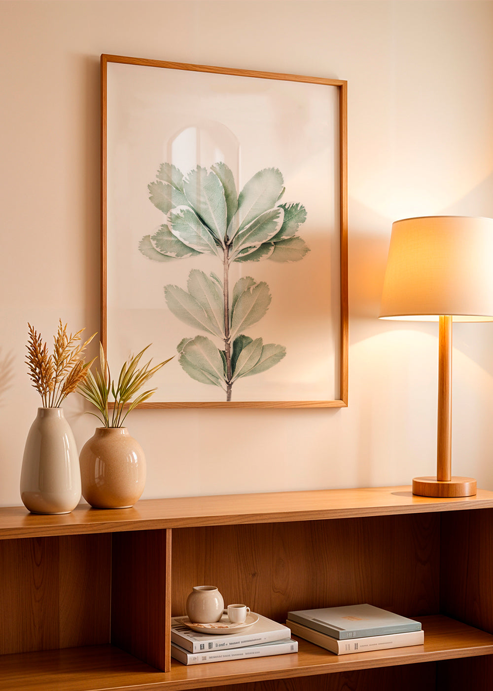 Botanisk plakat med isoleret kviste