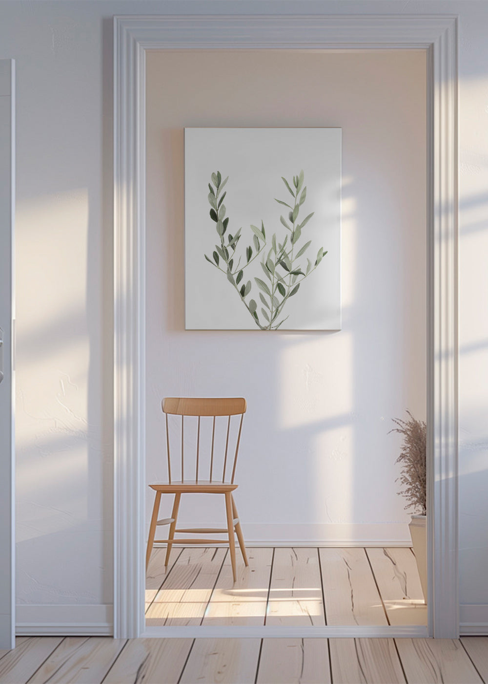 Botanisk plakat olivengren minimal