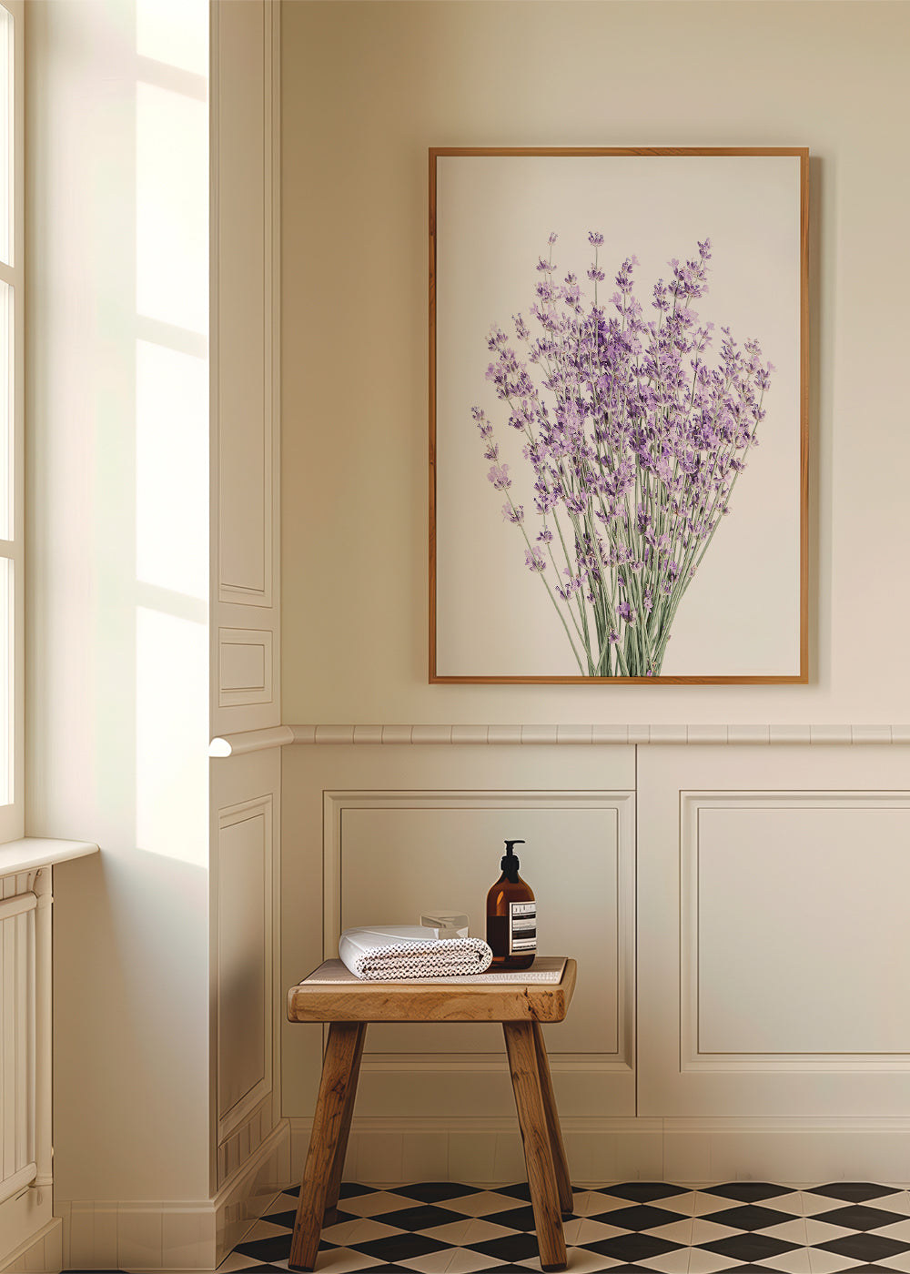 Botanisk plakat: lavendelbuket
