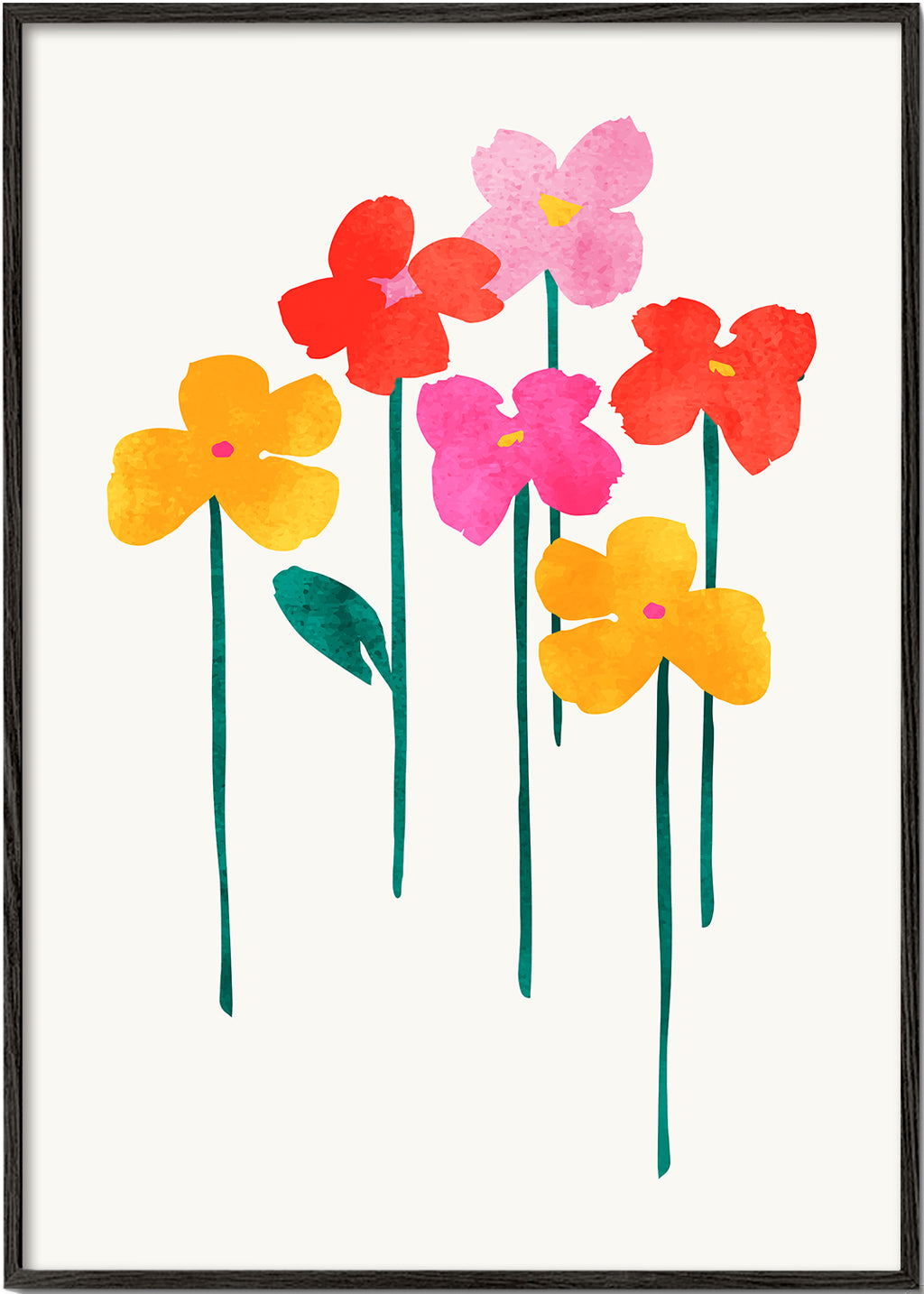 Botanisk plakat legende akvarelblomster