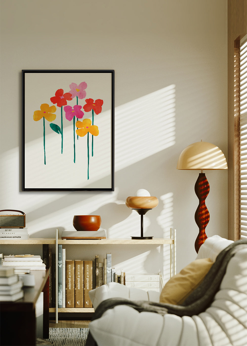 Botanisk plakat legende akvarelblomster