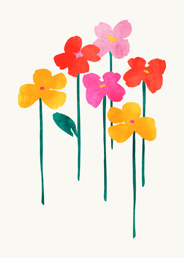 Botanisk plakat legende akvarelblomster
