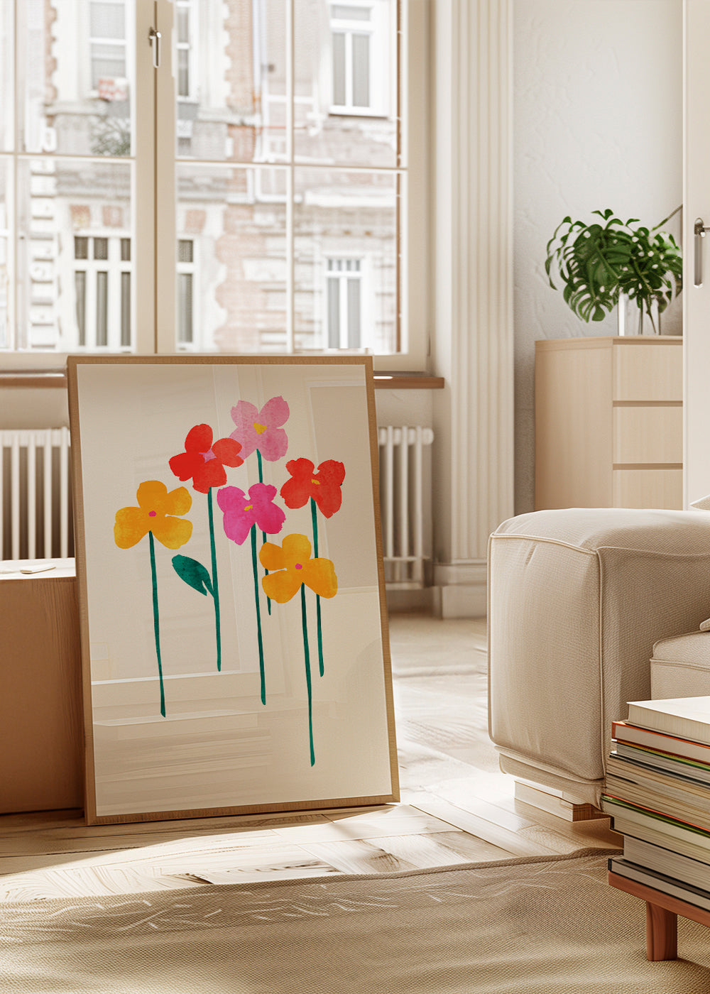 Botanisk plakat legende akvarelblomster